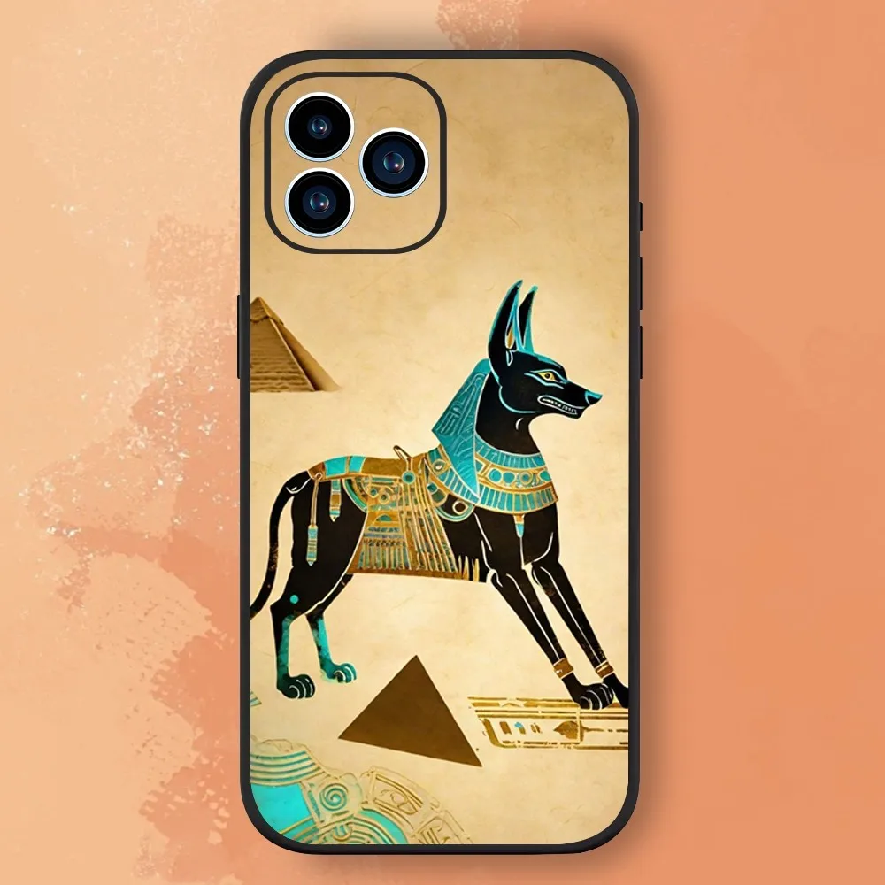 Ancient Egyptian Elements Phone Case For Samsung Galaxy A51 A71 A41 A21S A11 A03S A12 A32 A52 5G Black Silicone Shell