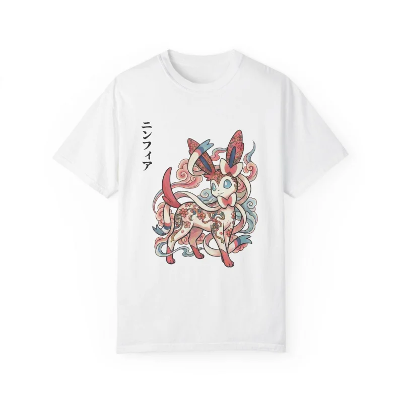 シルベオン-ポケモン-tシャツ、ユニセックス、メンズトップス、原宿-y2k-スタイル、2026-年夏の新しいストリートウェア。