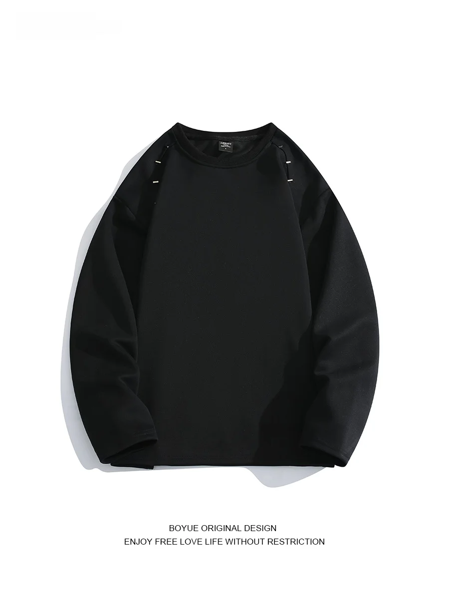 

Свитшот Boyue однотонный в стиле пэчворк, корейский повседневный дизайн, простой, для отдыха, для пар, длинный рукав
