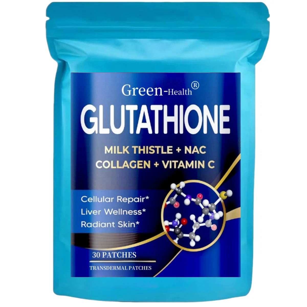 

30 Patches Glutathione Transdermal Patches with Milk Thistle, NAC, Collagen, Vitamin C - Cellular Wellness, Radiant Skin