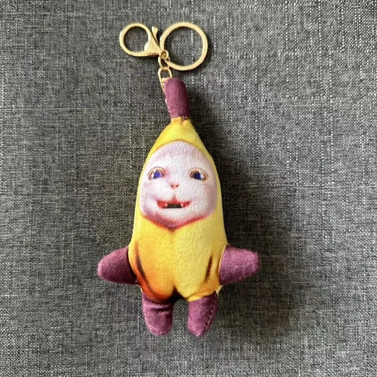 Stuffed Animals Plush Banana Happy Cat Kawaii and Funny Creative Doll Backpack Pendant Delicate Brithday Souvenir for Friends