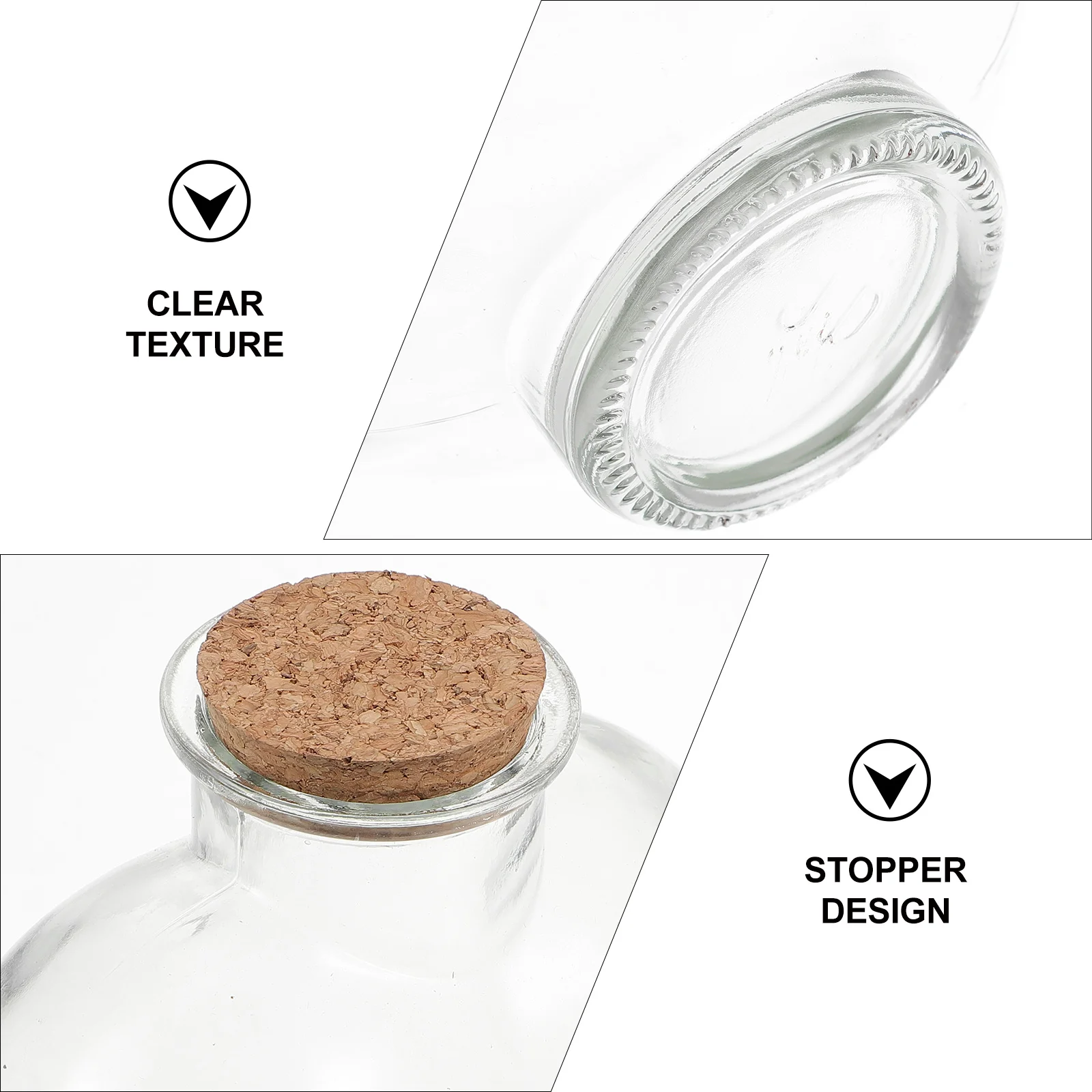 

Glass Wishing Bottle Decor Desktop Storage Jar Corked Diy Bottle Stopper Design High-End Glass Wood Material Perfume Essential