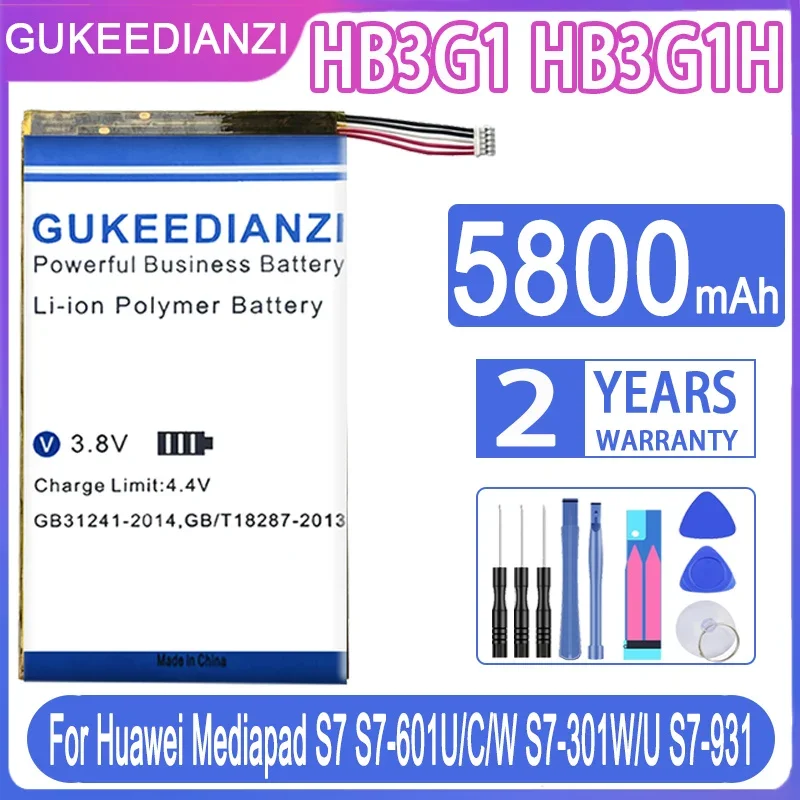 

HB3G1/HB3G1H Battery 5800mAh For Huawei S7-303 S7-931 T1-701u S7-301w MediaPad 7 Lite 7Lite S7-301u S7-302 Batteria + Free Tools