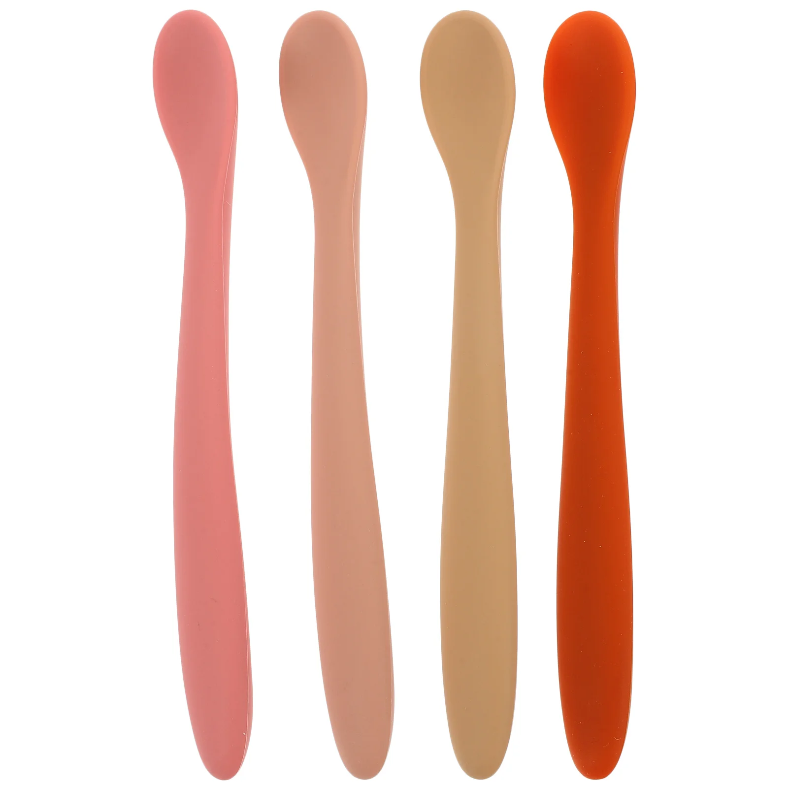 

4Pcs Silicone Baby Feeding Spoons Soft Flexible Toddler Feeding Training Utensils Food Scoops Baby Spoons