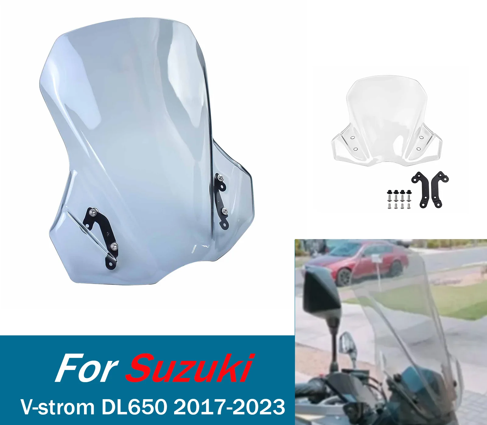 

Motorcycle Windscreen Windshield For Suzuki DL650 V-STROM 2017-202 Protector Air Deflectors Wind Shield Screen Accessories ﻿