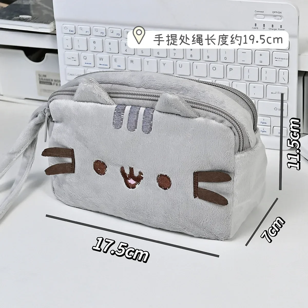 Kawaii Pusheen Fat Cat Cartoon Pencil Case Large Capacity Student Stationery Bag Portable Pen Storage Pouch Cosmetic Bag Gifts image 6