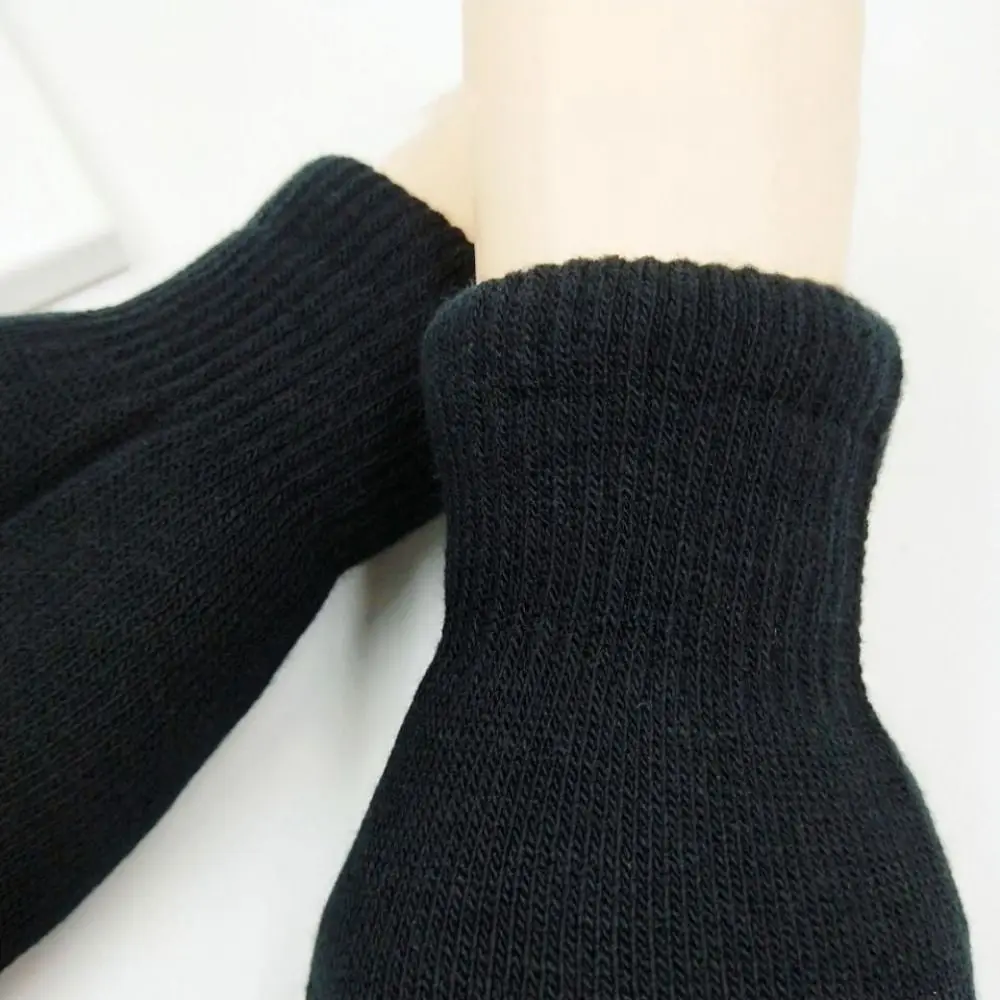 قفازات مخملية سميكة بطبقة مزدوجة للأولاد والبنات ، قفازات ناعمة دافئة ، إكسسوارات سوداء ، شتوية