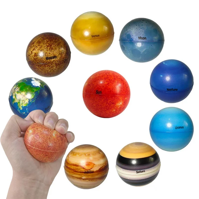 الأطفال ثمانية نجوم لعبة الكرة والدبابيس القمر ستار الإسفنج مطاطا معسر لعبة تخفيف التوتر المطبوعة كوكب التعليم أداة التدريس #1