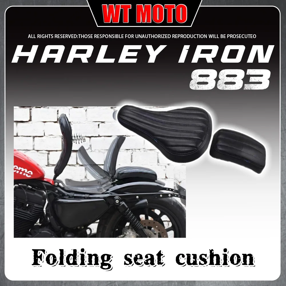 

For HARLEY LAON 883 foldable double seat cushion hidden spring single seat cushion Harley Iron 883