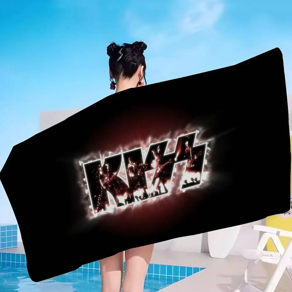 K-KISS BAND Beach Towel Colorful Bath Towels for Girl Microfiber Quick Dry Custom Sand Free Beach Yoga Spa Gym Pool
