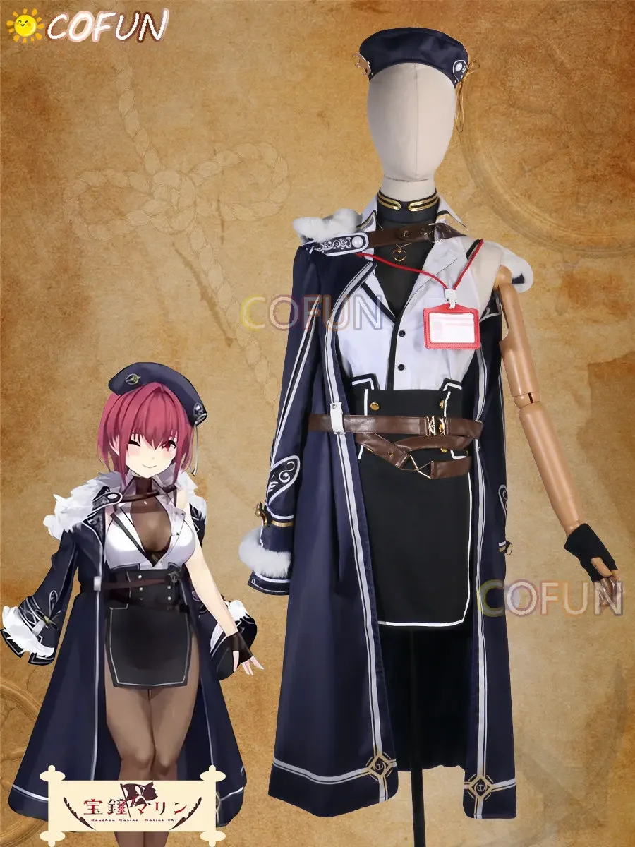 COFUN Game Vtuber Nijisanji Hololive Houshou Marine Cosplay Costume Halloween Suit Outfits Anime Uniform 2023 New Wig