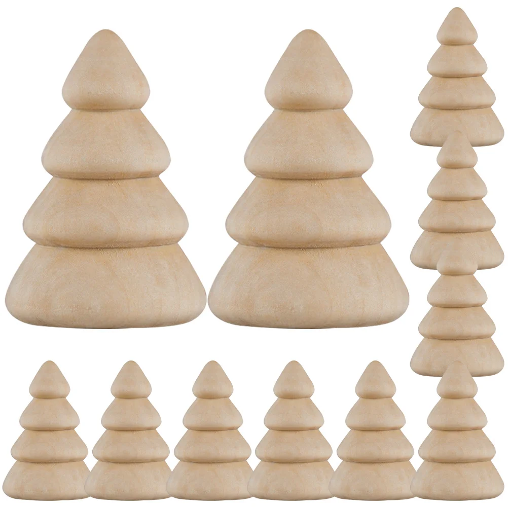 10 Pcs Wood Germ Tree DIY Trees Graffiti Wooden Crafts for Painting Mini Unfinished Child