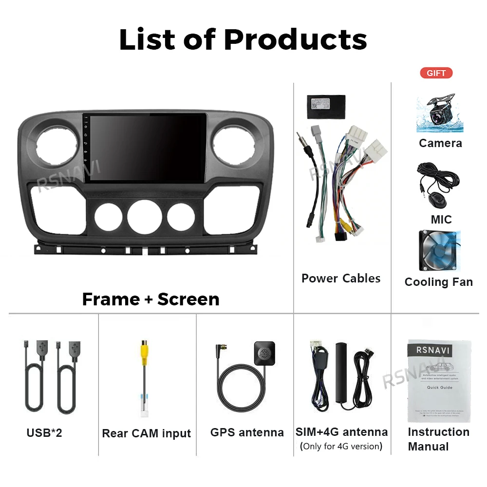 Android 16 Carplay Car Multimedia Radio Player For Renault Master Nissan NV400 Opel Movano 2010-2021 Stereo GPS 2Din Head Unit