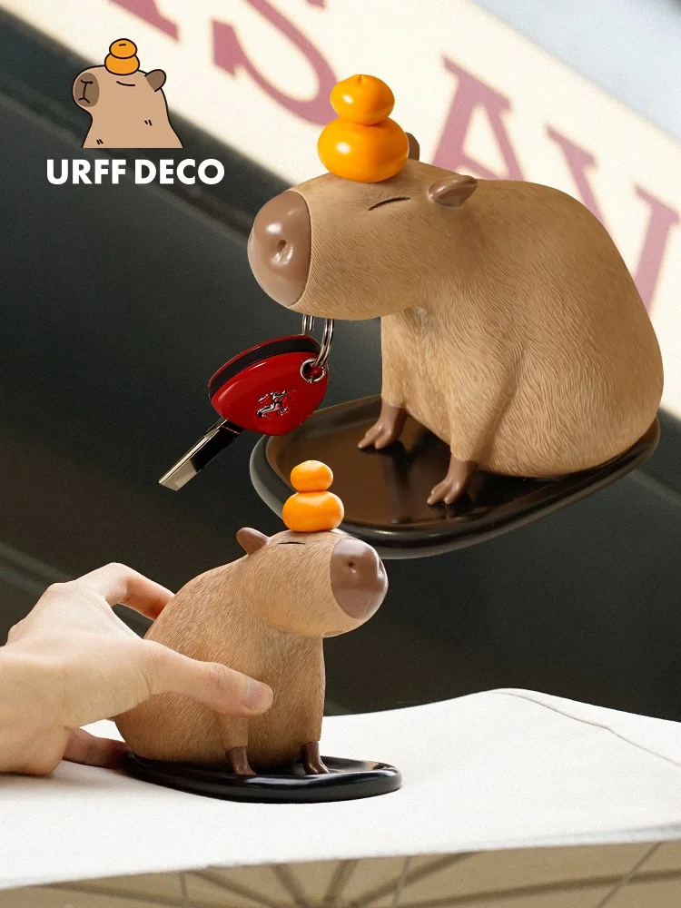 

URFF DECO Органайзер для ключей «Капибара»: милый держатель для ключей, креативный подарок, поднос для хранения, пластиковый органайзер для дома и гостиной