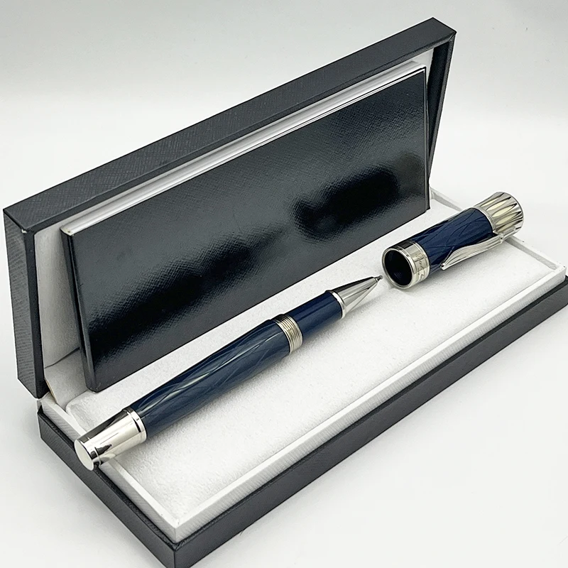 Imagem -05 - Caneta Esferográfica Rollerball com Número de Série Grande Edição Escritor Mark Twain mb Preto Azul Vinho Vermelho Ice Crack Design de Luxo