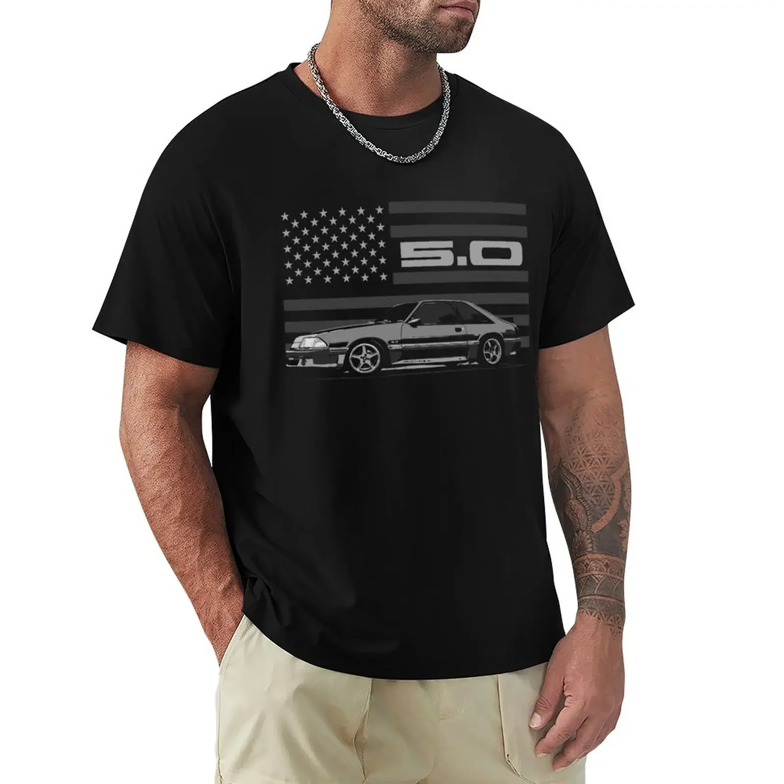 

Mustang GT 5.0 Foxbody Fox Body American Icon T-Shirt anime Blouse quick drying Men's clothing