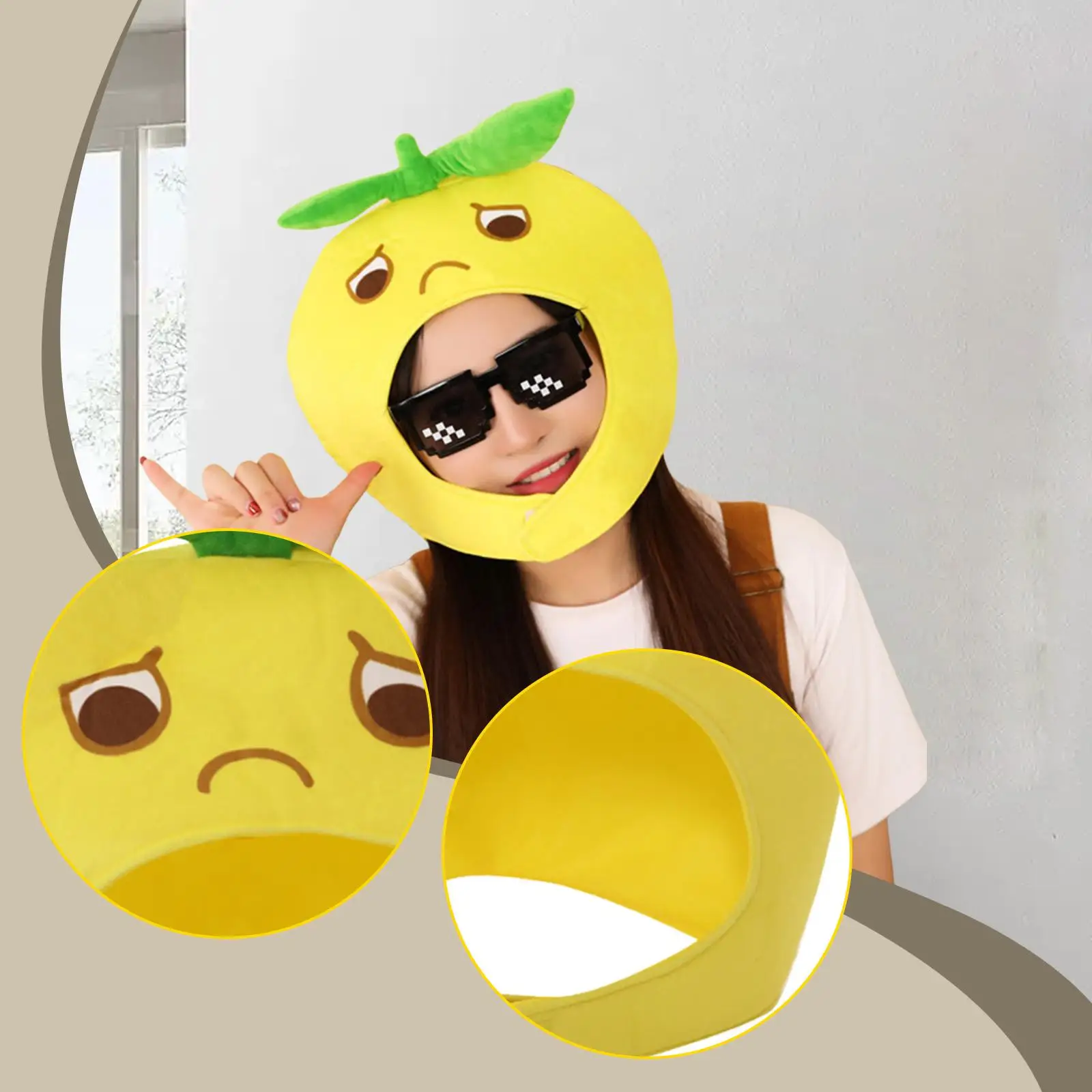 

Lemon Headgear Hat DIY Head Cover for Party Favor Stage Performances Nightclubs