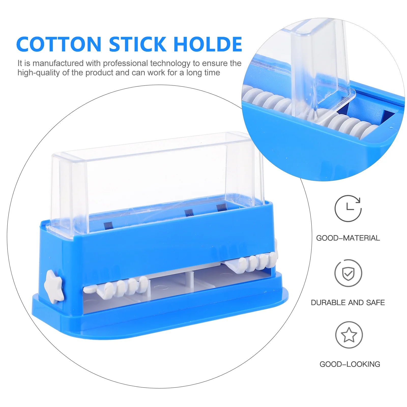 

Refillable Transparent Cotton Swab Storage Box Organizer Dispenser For Bathroom Vanity Accessories Countertop Container