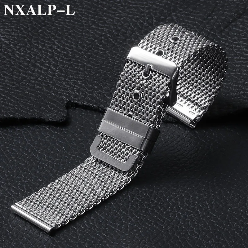 1.0mm Mesh Milanese Loop Strap 18mm 20mm 22mm 24mm Stainless Steel Watch Band 3mm Thickness Heavy Wristband for DW for Omega