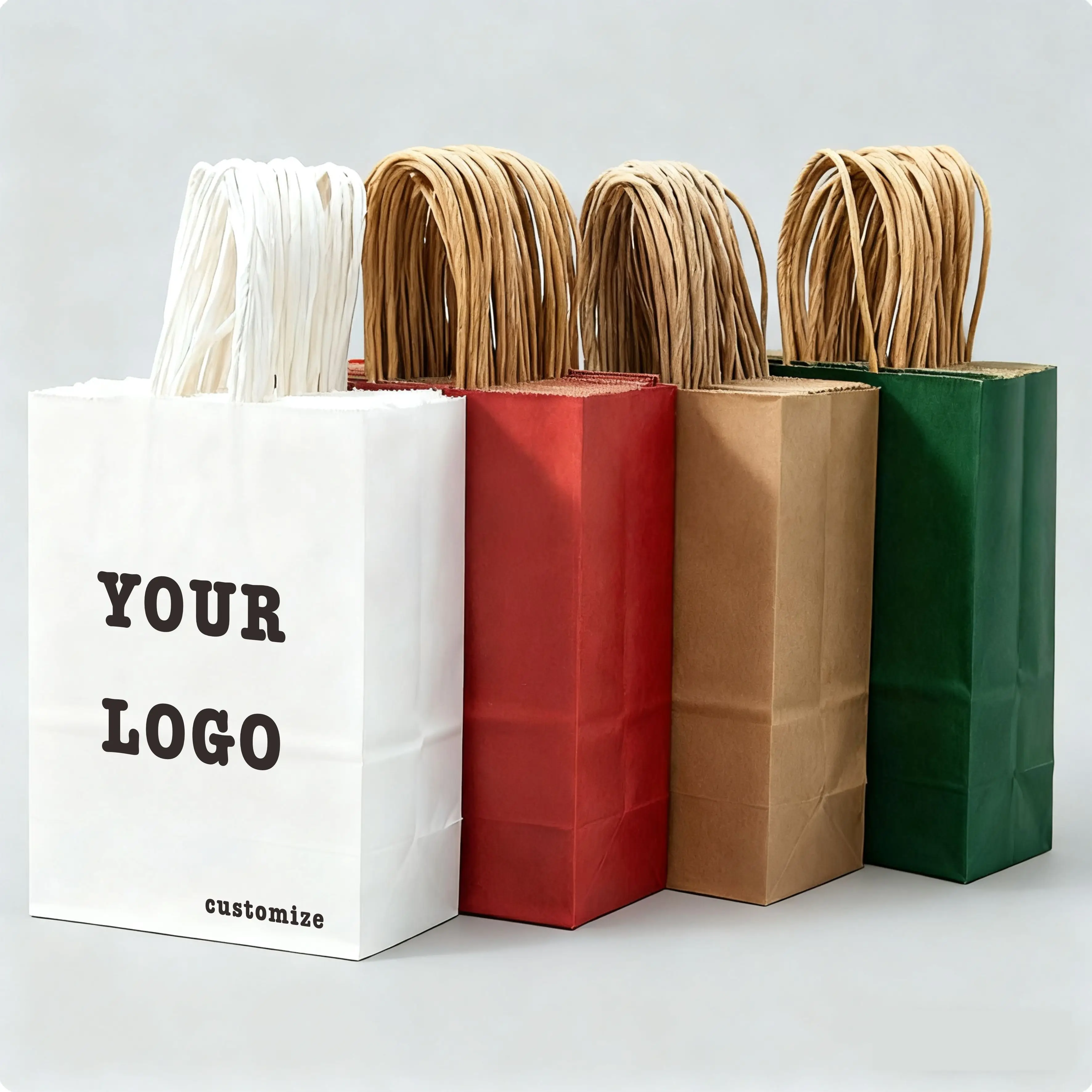 Bolsa de mano para tienda de ropa, bolsa de papel kraft, bolsa de regalo, embalaje de té con leche para ropa, bolsa colorida para llevar, logotipo impreso personalizado