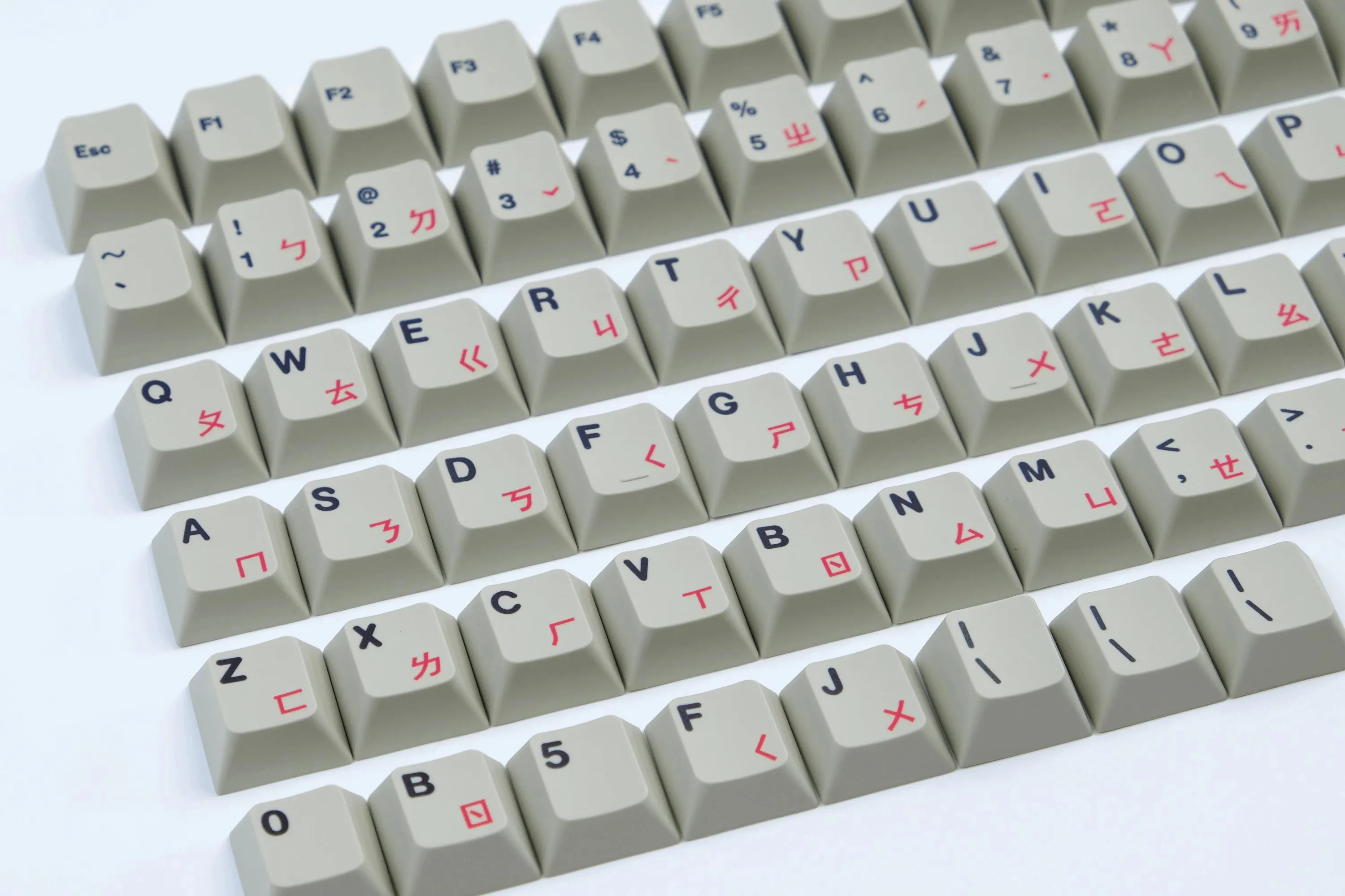 1 Set Letters Area Keycaps Red Blue Grey Russian Mandarin Symbols Key Caps PBT Dye Subbed Cherry Profile Keycap Supplement Kit