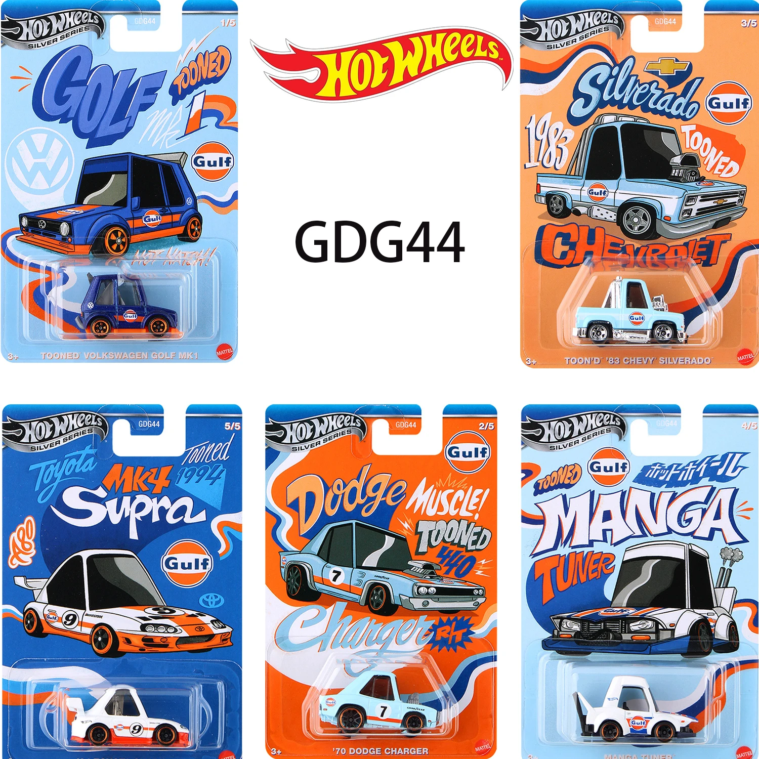 

Hot Wheels GDG44 1:64 Gulf Scale Silver Q Version Simulation Alloy Model Car Collection Toy Shipping Protection