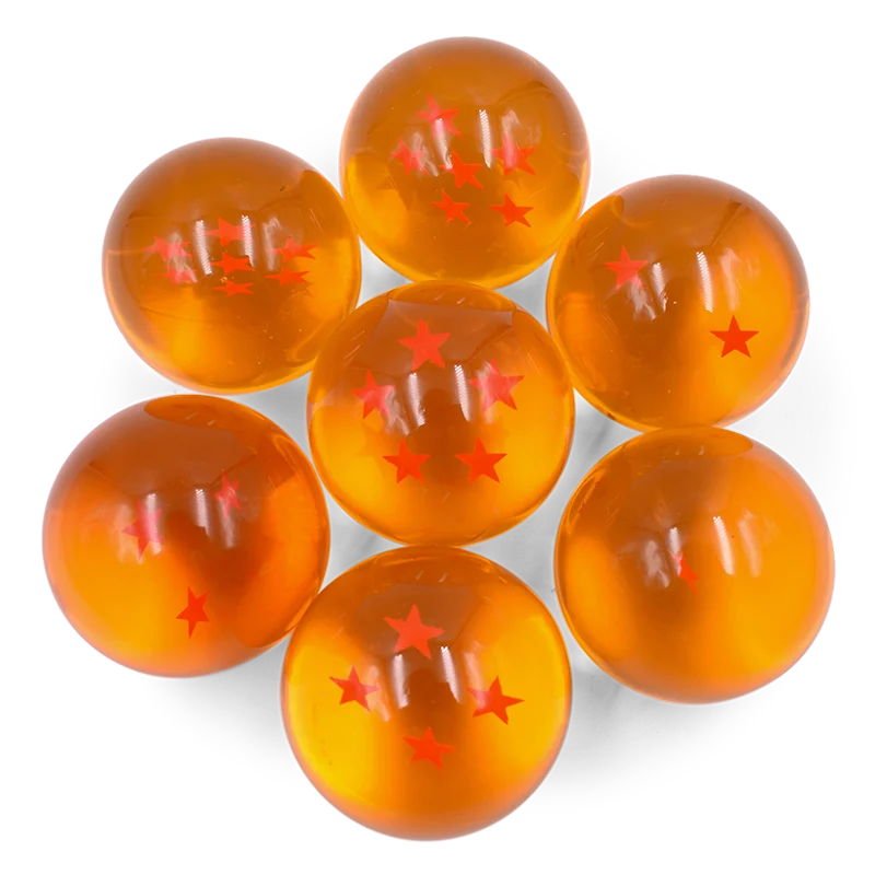 Bola de cristal de estrellas para niños, adornos de escritorio de Anime, colección de juguetes, regalo, 3,5 cm, naranja, sin caja