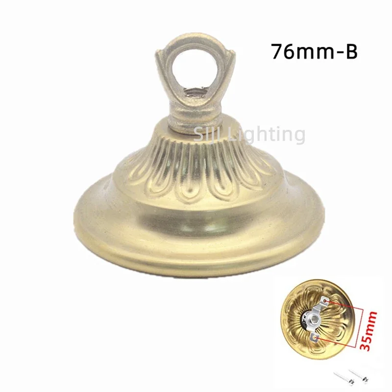 Retro Lamp Base Brass Ceiling Rose Copper Ceiling Canopy Ceiling Plate with Ceiling Hook Rings Vintage Chandeliers Pendant Light