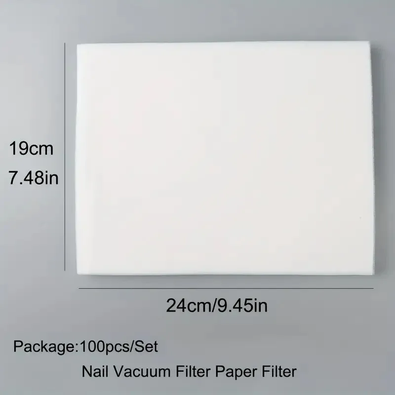 100 個のネイルダストコレクターフィルター - 超薄型不織布交換パッド |   ほとんどのネイルバキュームシステムと互換性があります |   Disposab