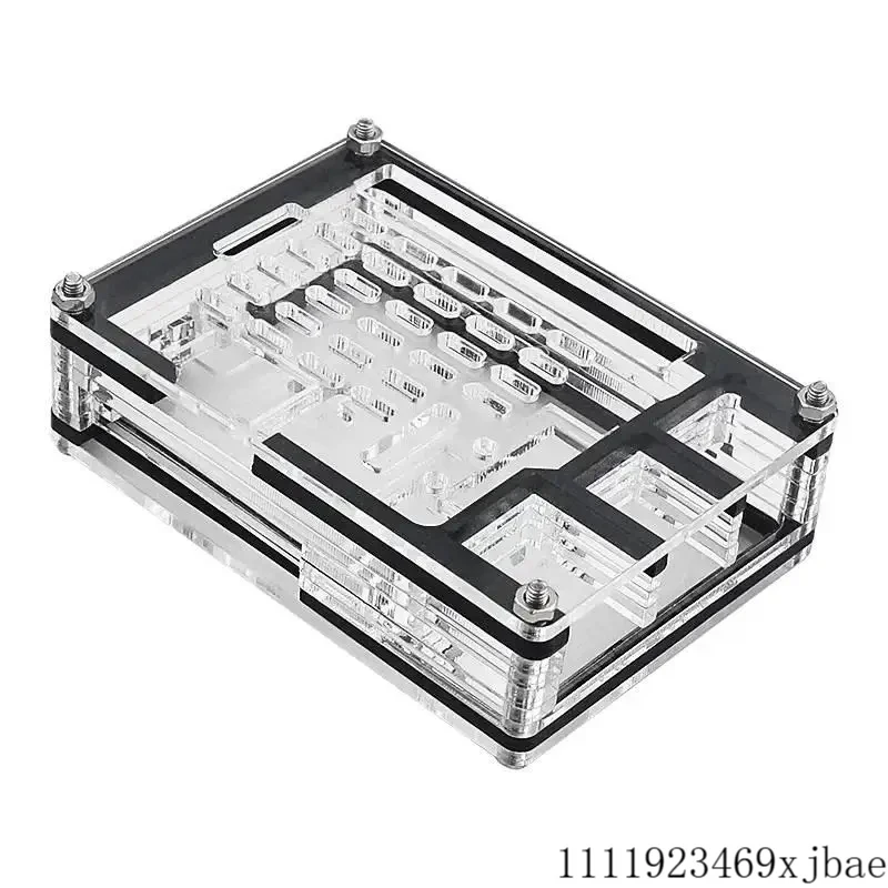 Acrylic Shell Protective Case Transparent 9-Layer Adjustable Speed Fan Can Be Installed Shell Kit for Raspberry Pi 5