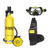 DIDEEP X4000 Pro 1L Mini Diving Cylinder, Oxygen Cylinder, Underwater Diving Kit with Crossbody Harness/Diving Mask