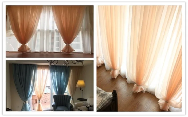 1Seitige Romantische Heimdekoration Rosen-Voile Transparente Vorhänge Wohnzimmer Fenstervorhänge Tüll Durchsichtige Vorhänge Nur Fensterdekoration – Detail 11