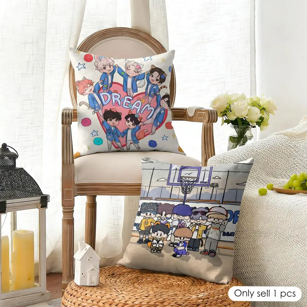 Music Band N-NCT DREAM Cushion Cover Organic Linen Square Pillow Case Durable Non-Allergenic And Kind To Skin