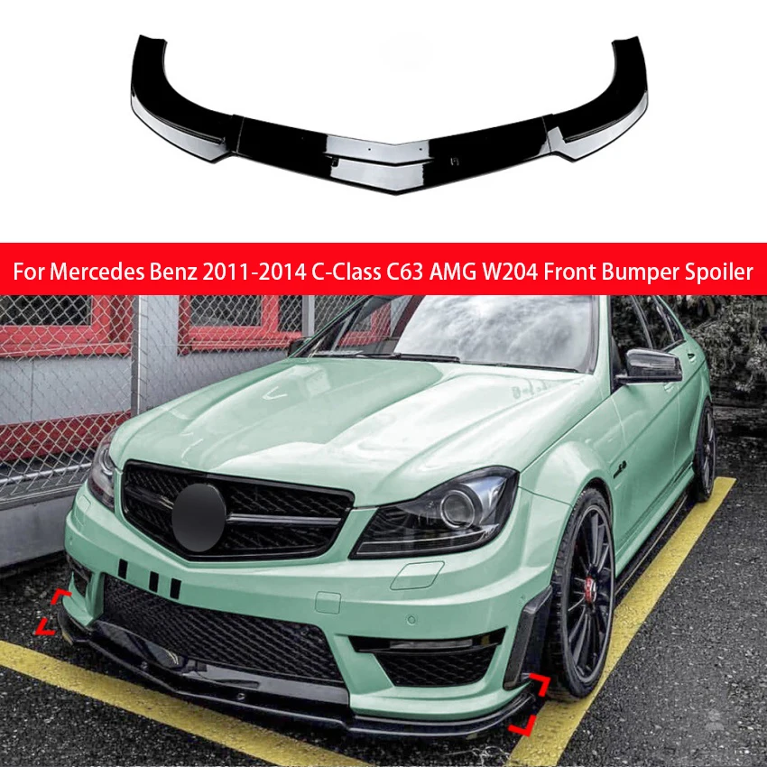 

For Mercedes Benz C-Class C63 AMG W204 Pre Spoiler Splitter Cover Guard Kit Protector Car Front Chin Bumper Lip 2011 12 13 2014