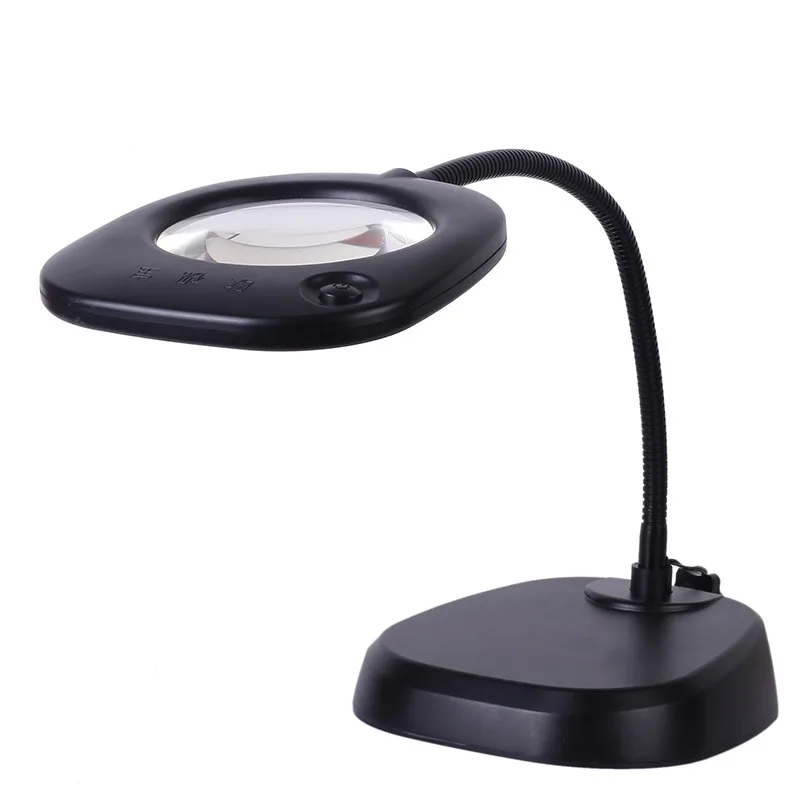 220V 10X Desktop Magnifying Glass with LED Lights Workbench Repair Reading Multi-functional Magnifier High Helping Hands Loupe