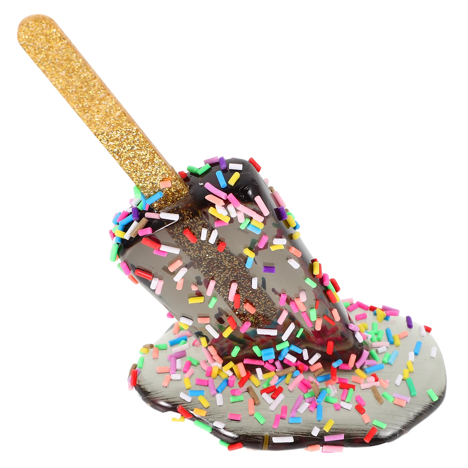 

Melting Popsicle Statue Ice Cream Summer Props Creative Humor Indoor Outdoor Garden Tabletop Decor Fake Ice Cream Sculpture Mini