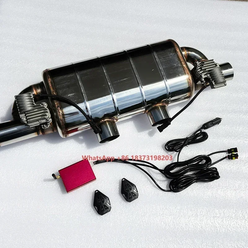 

Car Exhaust Electric Valve Sounds Muffler 2 Inet to 2 Outlet with Remote Controller Adjustable Pipes Universal Bypass System