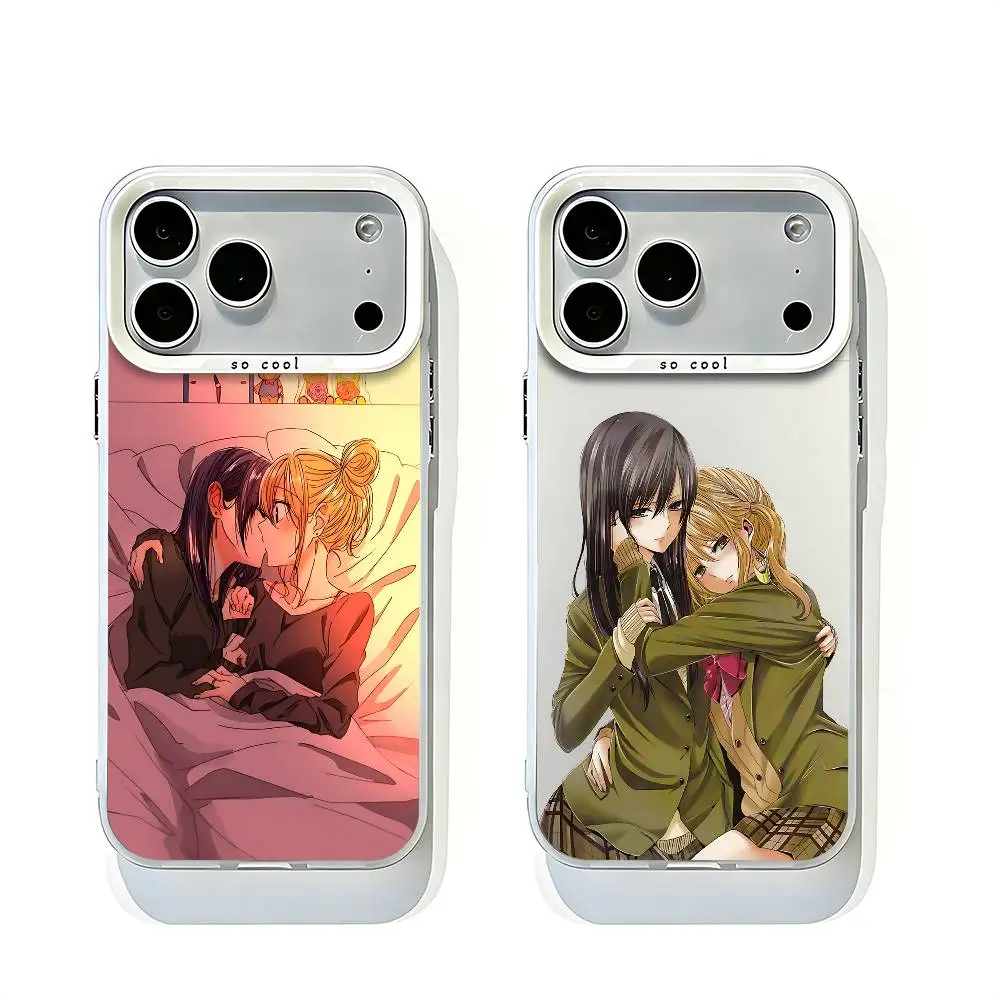 

Aihara Yuzu C-Citrus White Matte So Cool Lens Bumper Printed Cover For iPhone 16 15 17 14 11 12 13 Pro Max