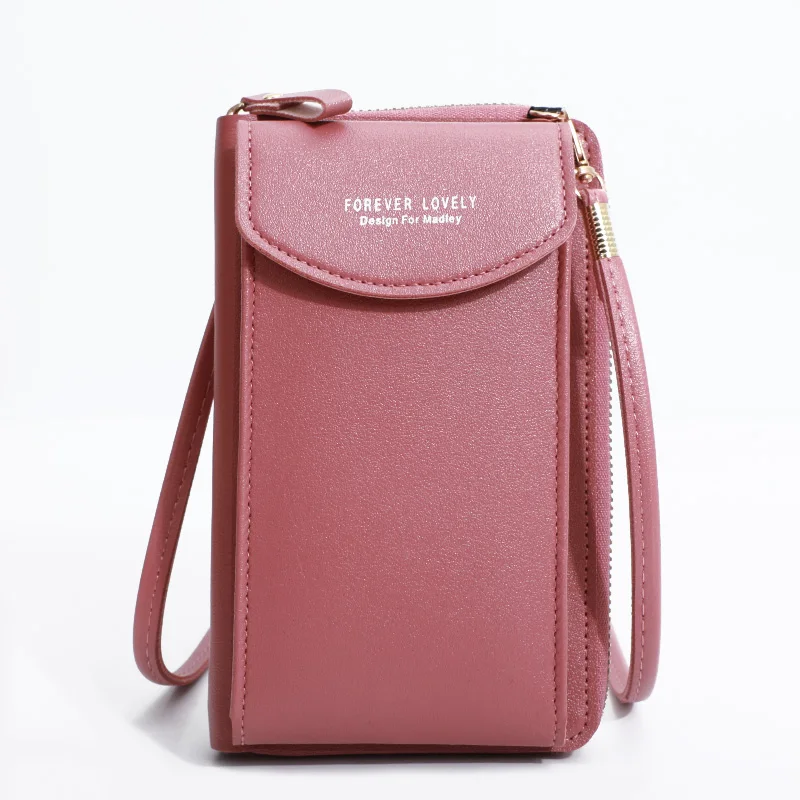 Fashion Single Shoulder Crossbody Cell Phone Bag Mini Versatile Satchel Multi Card Position Card Bag Keycase Female