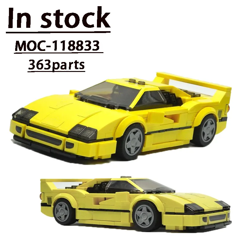 

MOC-118833 Yellow F40 Iconic and One of The Most Recognizable Supercars Assembled Building Block Model Kids Birthday Toy Gift