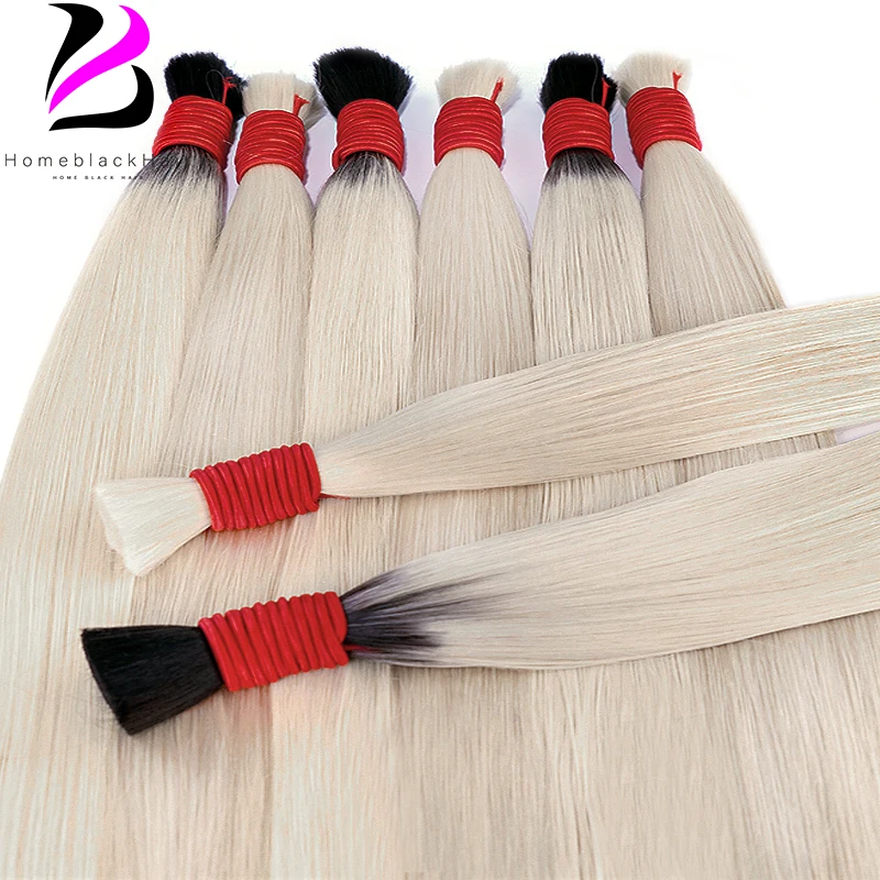 

No Weft Vietnamese Hair Human Hair Bulk 613 100% Virgin Remy Straight Hair Bulk 12-30inch 99j Real Natural Hair Extension Grey