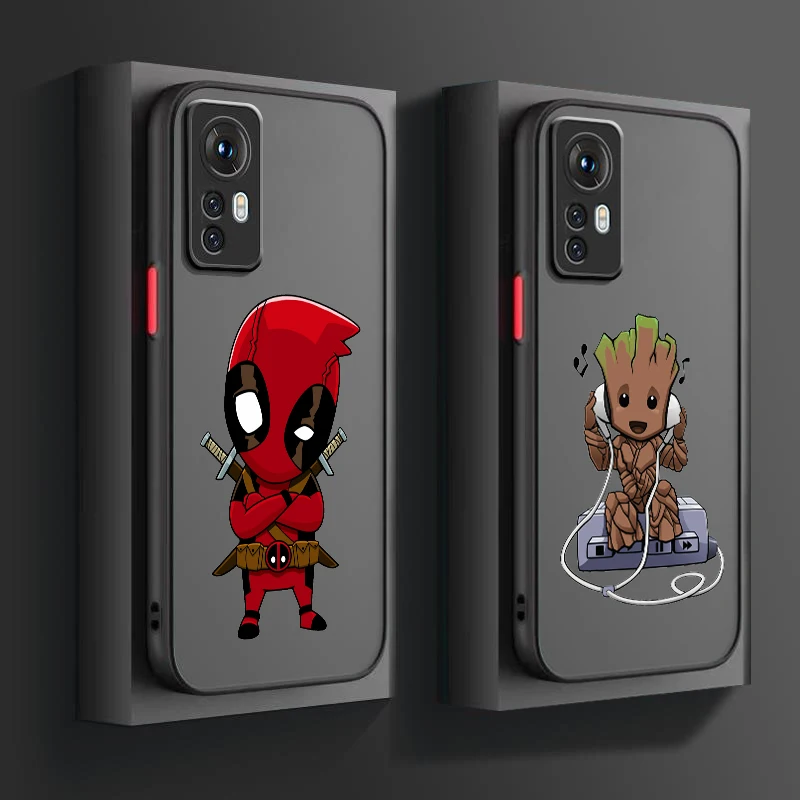 SpiderMan Deadpool Heroic Anime Frosted Translucent For Xiaomi Mi 13 12 12T 11T 11 11i 10T 10 9T Pro Lite Ultra 5G Cover