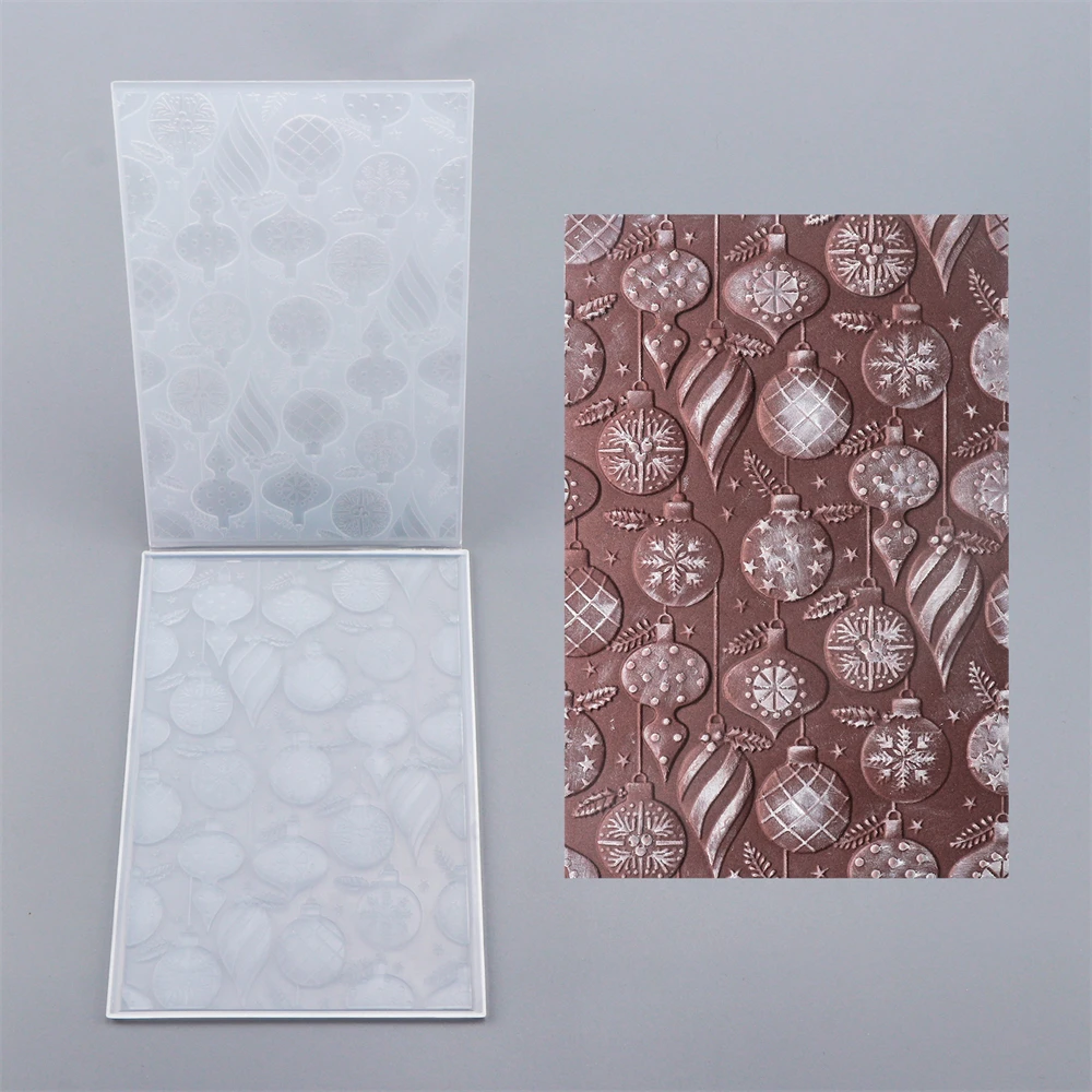 Jingle Bell Bulb Ornament 3D Embossing Folder for Diy Scrapbooking Christmas Paper Card Adding Textured Embossing Crafting