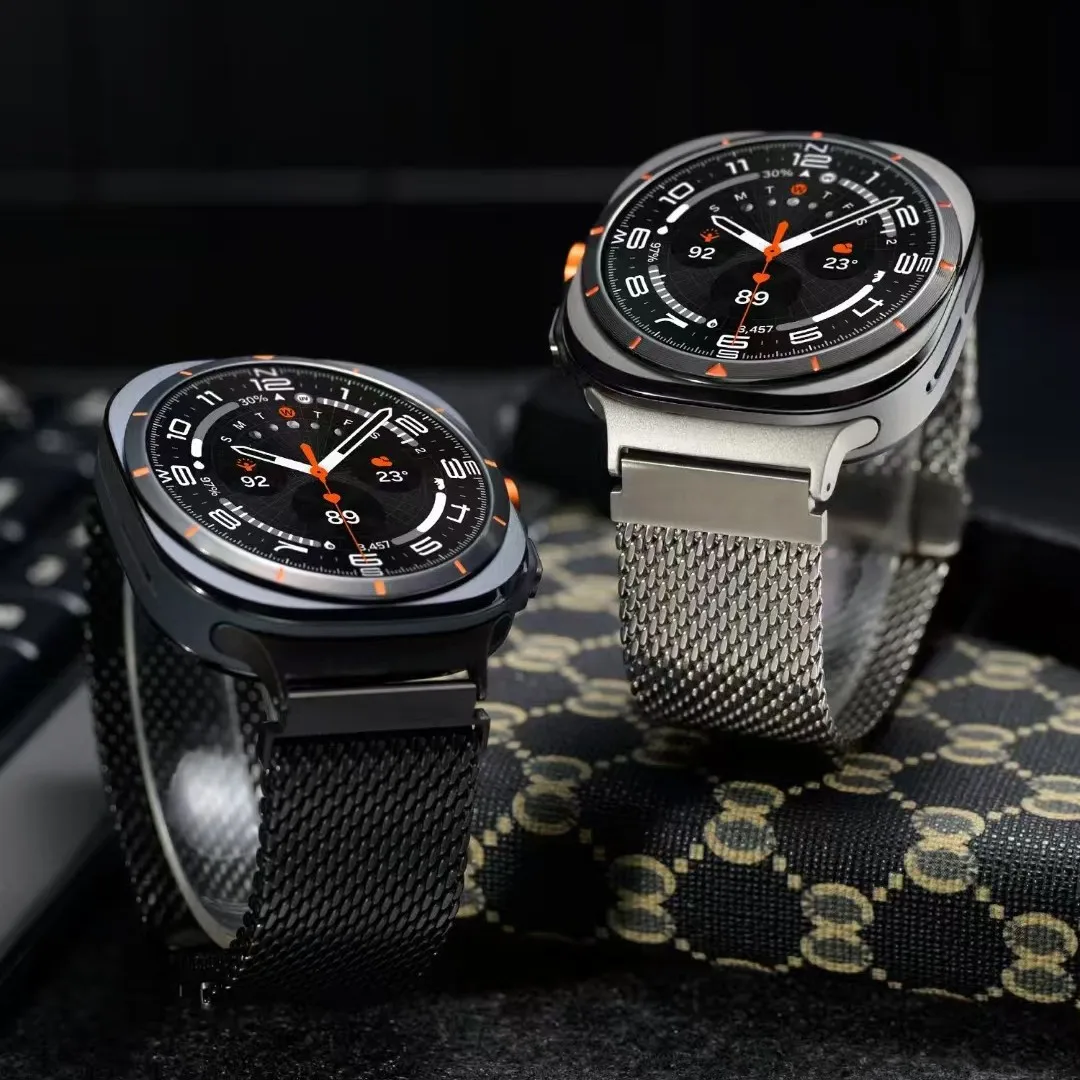 100% Pure Titanium Band  for Samsung Galaxy Watch 8/8 Classic Milanese Loop Strap for Galaxy Watch Ultra 2025 47mm Men Correa