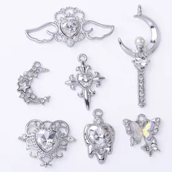 Fashion White K White Series Ring Hanging - Baroque Cross Moon Rose Scepter Pendant Alloy DIY Accessories