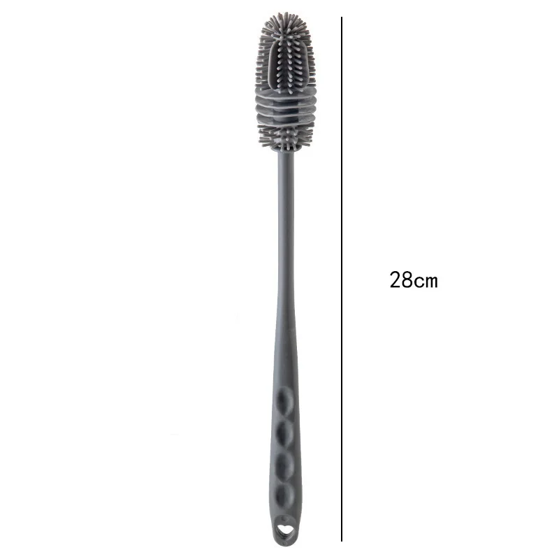 thumbnail image 1 of Silicone Bottle Brush Long Handle Cup Scrubber Glass Cleaner Kitchen Cleaning Tool, 1 of 3