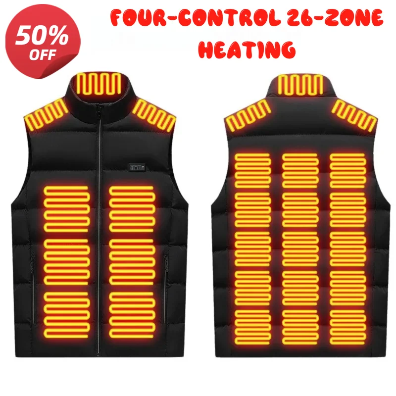 Intelligent Heating Vest with Temperature Control - Electrically Heated Sleeveless Jacket for Men and Women, Suitable for Winter