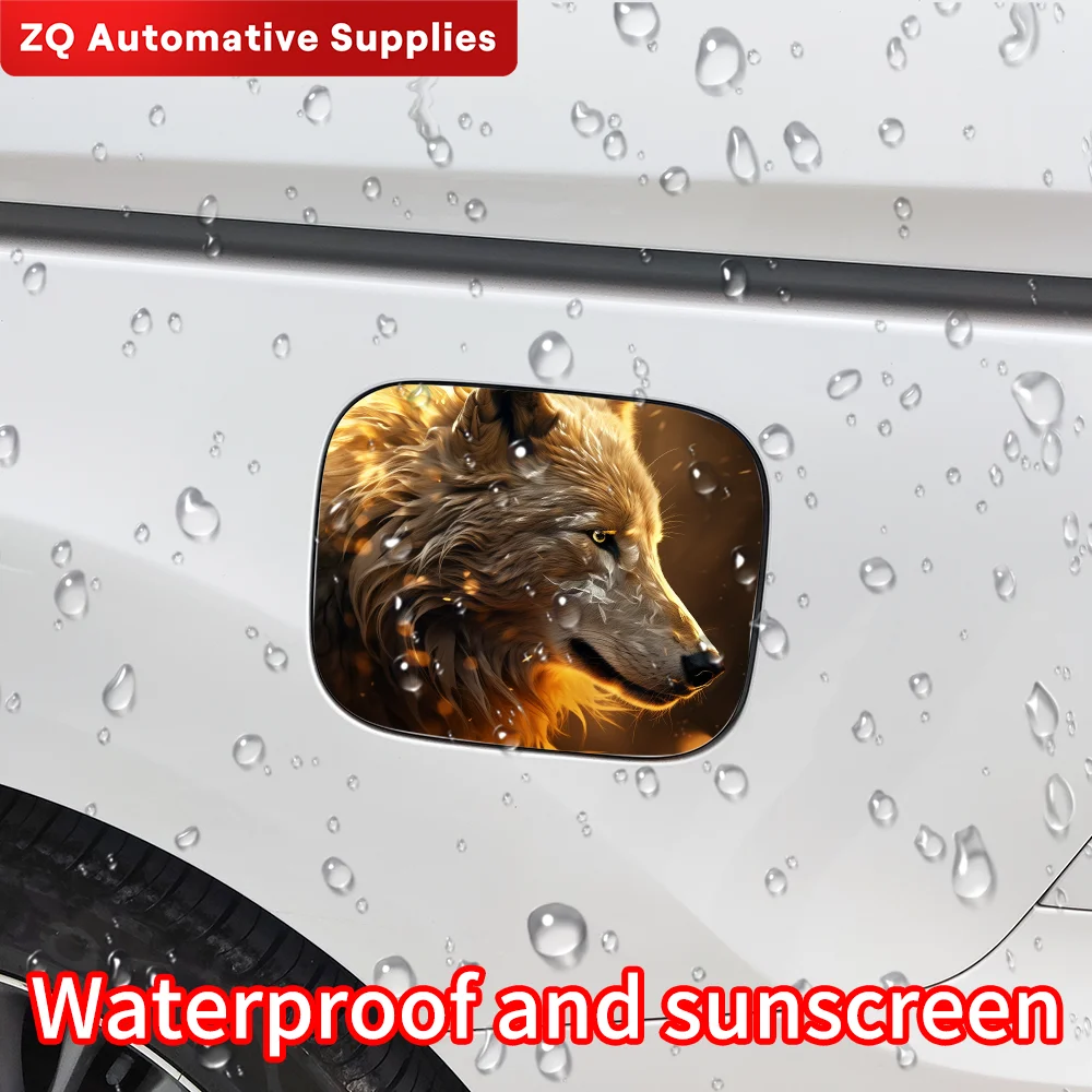 Wolf Car Stickers Car Fuel Tank Cap Sticker Decoration Trim Cover Waterproof Sunscreen Vinyl Decal Exterior Accessories