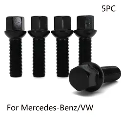 5PCS Car M14ร1.5 Back 60mm Radius Wheel Bolts Car Accessories For VW EOS Fox Polo Mercedes-Benz C180 C200 C250 C280 C300 C350e