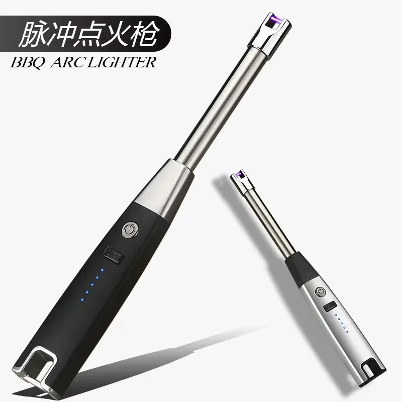 Rechargeable Cigarette Lighter with Power Display, Arc Ignition Gun, Kitchen Igniter, Outdoor Barbecue, Camping, Windproof